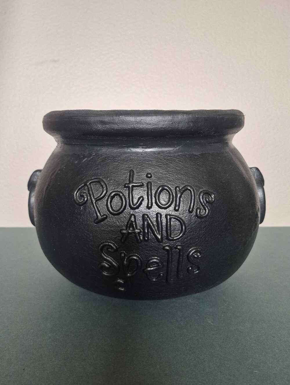 Blow-mold Potions and Spells Black 'Talking Witch' Cauldron - Vintage Hallmark